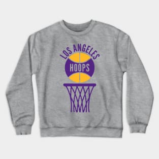 Retro Los Angeles Purple and Gold Hoops Logo Crewneck Sweatshirt